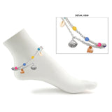 100609, SEASHELL CHARM BEADED ANKLET SET