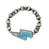 100611, WESTERN LIGHTNING BOLT NAVAJO BEADED STRETCH BRACELET