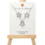 100622, STAR CUBIC ZIRCONIA PENDANT NECKLACE