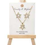 100622, STAR CUBIC ZIRCONIA PENDANT NECKLACE