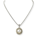 100636, PEARL ACCENT DESIGNER INSPIRED PENDANT NECKLACE