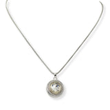 100640, ROUND CUBIC ZIRCONIA DESIGNER INSPIRED PENDANT NECKLACE