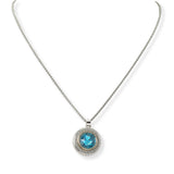 100640, ROUND CUBIC ZIRCONIA DESIGNER INSPIRED PENDANT NECKLACE