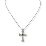 100641, CROSS CUBIC ZIRCONIA DESIGNER INSPIRED PENDANT NECKLACE