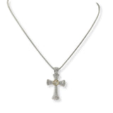 100641, CROSS CUBIC ZIRCONIA DESIGNER INSPIRED PENDANT NECKLACE