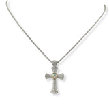 100641, CROSS CUBIC ZIRCONIA DESIGNER INSPIRED PENDANT NECKLACE