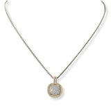 100642, MICRO PAVE CUBIC ZIRCONIA DESIGNER INSPIRED PENDANT NECKLACE