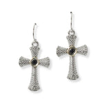 100648, CROSS CUBIC ZIRCONIA DESIGNER INSPIRED EARRING