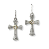 100648, CROSS CUBIC ZIRCONIA DESIGNER INSPIRED EARRING