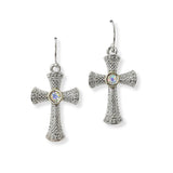 100648, CROSS CUBIC ZIRCONIA DESIGNER INSPIRED EARRING