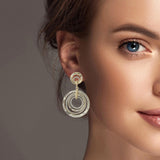 100654, MULTI ROUND DESIGNER INSPIRED EARRING