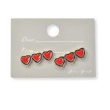 100657, TRIPLE HEART ENAMEL STUD EARRING
