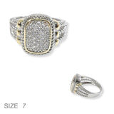 100671, SIZE 10, MICRO PAVE CUBIC ZIRCONIA DESIGNER INSPIRED RING