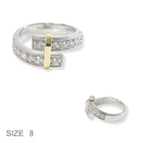 100672, BAND CUBIC ZIRCONIA ACCENT DESIGNER INSPIRED RING