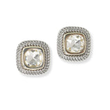100673, GEOMETRIC CUBIC ZIRCONIA DESIGNER INSPIRED STUD EARRING