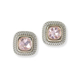 100673, GEOMETRIC CUBIC ZIRCONIA DESIGNER INSPIRED STUD EARRING