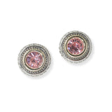 100674, ROUND CUBIC ZIRCONIA DESIGNER INSPIRED STUD EARRING