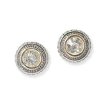 100674, ROUND CUBIC ZIRCONIA DESIGNER INSPIRED STUD EARRING