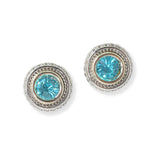 100674, ROUND CUBIC ZIRCONIA DESIGNER INSPIRED STUD EARRING