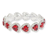 100675, HEART ACCENT CRYSTAL RHINESTONE CUFF BRACELET