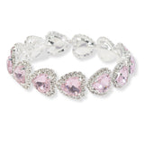 100675, HEART ACCENT CRYSTAL RHINESTONE CUFF BRACELET
