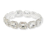 100676, RECTANGLE ACCENT CRYSTAL RHINESTONE CUFF BRACELET