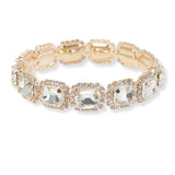 100676, RECTANGLE ACCENT CRYSTAL RHINESTONE CUFF BRACELET