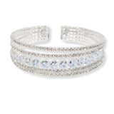 100677, CUBIC ZIRCONIA WITH CRYSTAL RHINESTONE CUFF BRACELET
