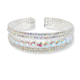 100677, CUBIC ZIRCONIA WITH CRYSTAL RHINESTONE CUFF BRACELET