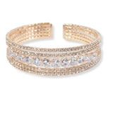 100677, CUBIC ZIRCONIA WITH CRYSTAL RHINESTONE CUFF BRACELET