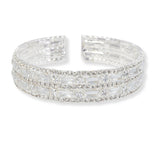 100678, CUBIC ZIRCONIA WITH CRYSTAL RHINESTONE CUFF BRACELET