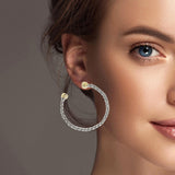 100690, DESIGNER INSPIRED CABLE ROUND HOOP EARRING