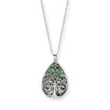 100708, TREE OF LIFE FILIGREE TEARDROP PENDANT NECKLACE