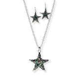100709, STARFISH ABALONE FILIGREE PENDANT NECKLACE