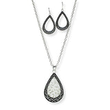 100709, TEARDROP FILIGREE PENDANT NECKLACE