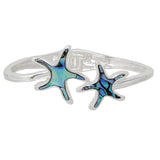 100712, STARFISH ABALONE OPEN BANGLE BRACELET