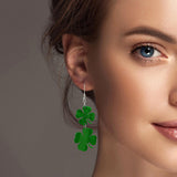 100715, SAINT PATRICK'S DAY CLOVER DANGLE EARRING