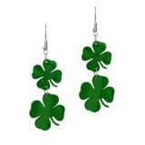 100715, SAINT PATRICK'S DAY CLOVER DANGLE EARRING