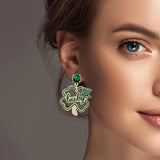 100720, "LUCKY" CLOVER SAINT PATRICK'S DAY EARRING