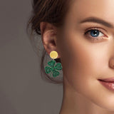 100721, GLITTER CLOVER SAINT PATRICK'S DAY EARRING