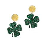 100721, GLITTER CLOVER SAINT PATRICK'S DAY EARRING