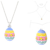 100723, EASTER EGG ENAMEL CHARM PENDANT NECKLACE