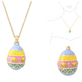 100723, EASTER EGG ENAMEL CHARM PENDANT NECKLACE