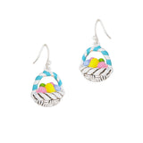 100726, EASTER EGG BASKET ENAMEL EARRING