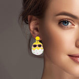 100730, EASTER EGG CHICK ACRYLIC DANGLE EARRING