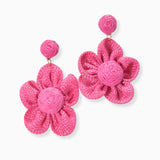 100732, RAFFIA FLOWER DANGLE EARRING