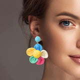 100732, RAFFIA FLOWER DANGLE EARRING