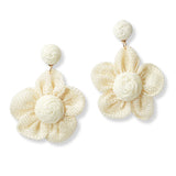 100732, RAFFIA FLOWER DANGLE EARRING