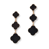 100735, ENAMEL TRIPLE CLOVER DROP DANGLE EARRING