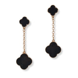 100736, ENAMEL CLOVER DROP DANGLE EARRING